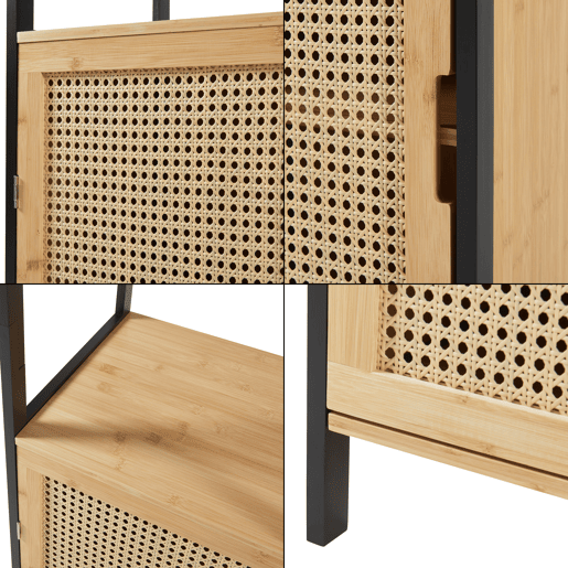 Móvel de casa de banho Tervola MDF bambu 172x40x35 cm - PretoNatural en.casa
