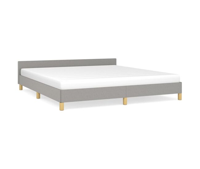 Estructura de cama con cabecero gris claro tela 180x200 cm