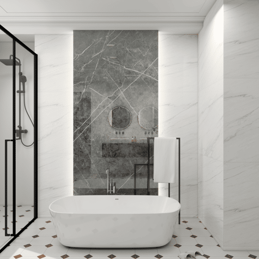 Revestimento de parede Bladel 4 painéis PVC 120x60cm - Diamante cinzento neu.haus
