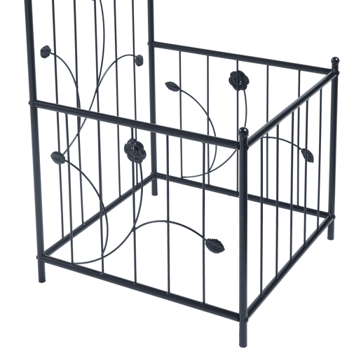 Arco rosa Barisciano com floreiras em aço 220x202x50cm - Preto casa.pro