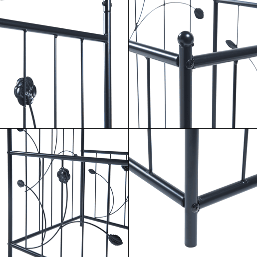 Arco rosa Barisciano com floreiras em aço 220x202x50cm - Preto casa.pro