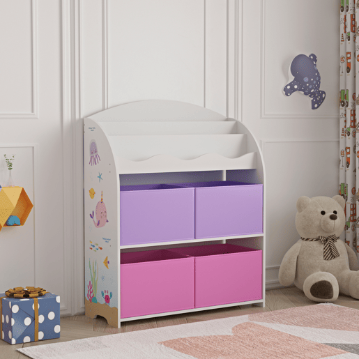 Estante infantil Orust com motivo em aglomerado 98x83x30 cm - Motivo Oceano RoxoRosa en.casa