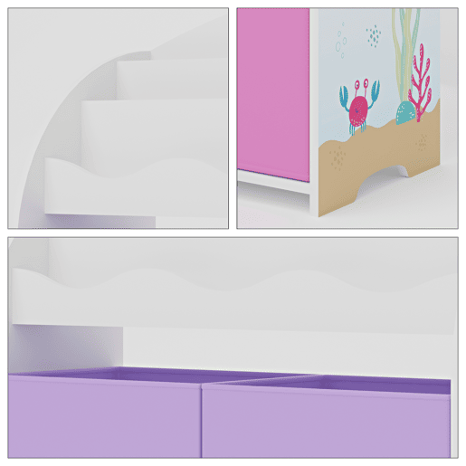 Estante infantil Orust com motivo em aglomerado 98x83x30 cm - Motivo Oceano RoxoRosa en.casa