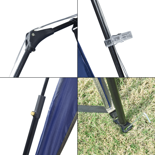 Barendrecht Gazebo de jardim LED com módulo solar 250x250x190 cm - Azul pro.tec
