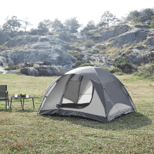 Tenda Bergeijk de teto duplo em poliéster 213x213x130 cm - CinzentoBege pro.tec