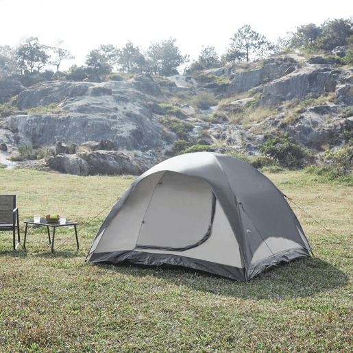 Tenda Bergeijk de teto duplo em poliéster 213x213x130 cm - CinzentoBege pro.tec