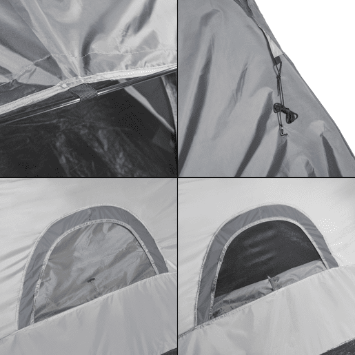 Tenda Bergeijk de teto duplo em poliéster 213x213x130 cm - CinzentoBege pro.tec