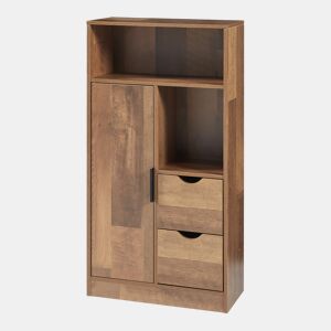 Móvel de casa de banho Namsskogan com compartimentos 100x50x25cm - Efeito nogueira en.casa