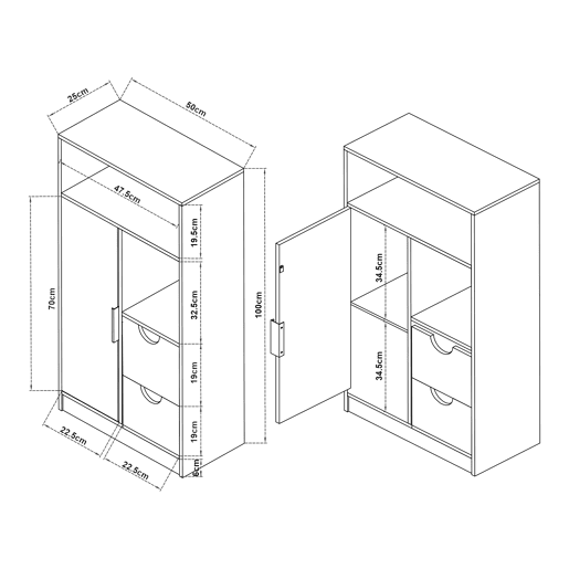 Móvel de casa de banho Namsskogan com compartimentos 100x50x25cm - Efeito nogueira en.casa Móvel de casa de banho Namsskogan com compartimentos 100x50x25cm - Efeito nogueira en.casa