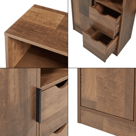 Móvel de casa de banho Namsskogan com compartimentos 100x50x25cm - Efeito nogueira en.casa Móvel de casa de banho Namsskogan com compartimentos 100x50x25cm - Efeito nogueira en.casa