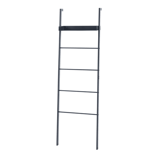 Toalheiro escada Øksnes com prateleira em aço 160x50x27,5cm - Preto en.casa
