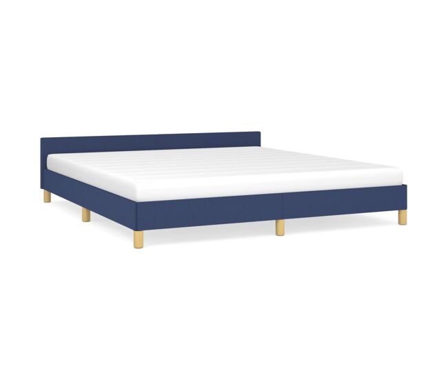 Estructura de cama con cabecero de tela azul 160x200 cm