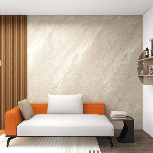 Revestimento de parede Bladel 4 painéis PVC 120x60cm - Pedra Creme neu.haus