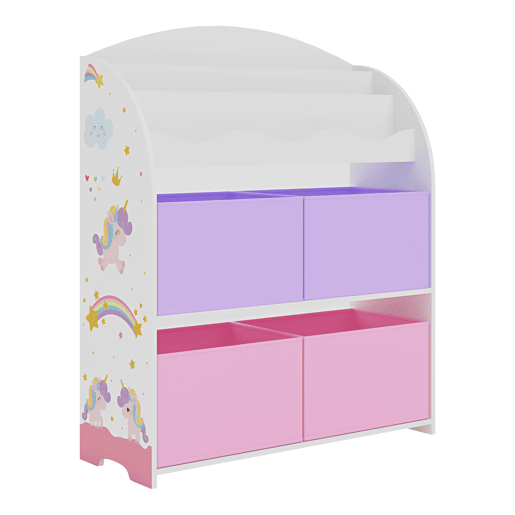 Estante infantil Orust com motivo em aglomerado 98x83x30 cm - Motivo Unicórnio RosaPúrpura en.casa