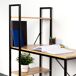 Max Home Escritorio con estantería madera y acero 120x64 Max Home Escritorio con estantería madera y acero 120x64 Negro/ Madera