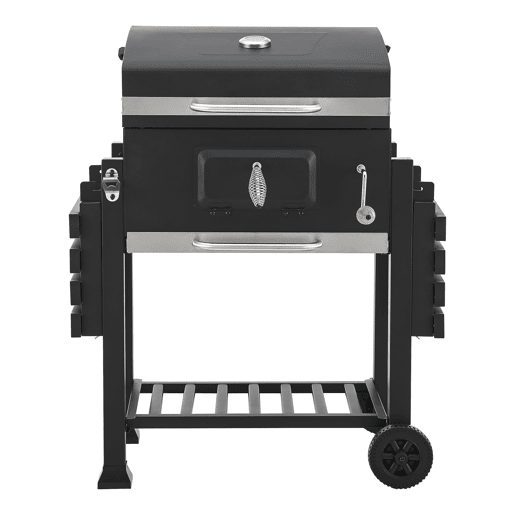 Churrasqueira a carvão Arnad com 2 prateleiras em aço 105x135x48cm - Preto casa.pro