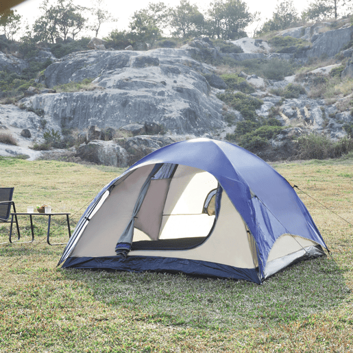 Tenda Bergeijk de teto duplo em poliéster 213x213x130 cm - AzulBege pro.tec