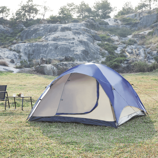 Tenda Bergeijk de teto duplo em poliéster 213x213x130 cm - AzulBege pro.tec