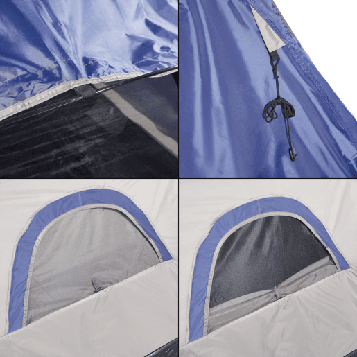 Tenda Bergeijk de teto duplo em poliéster 213x213x130 cm - AzulBege pro.tec