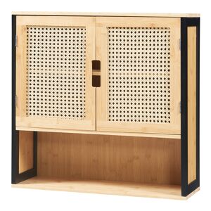 Móvel de casa de banho Tervola de parede 60x60x20 cm - PretoBambu en.casa