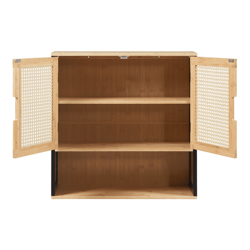 Móvel de casa de banho Tervola de parede 60x60x20 cm - PretoBambu en.casa