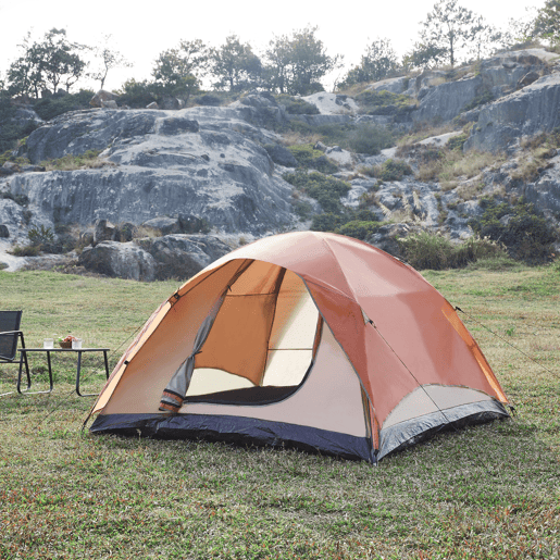 Tenda Bergeijk de teto duplo em poliéster 213x213x130 cm - Castanho ferrugemBege pro.tec