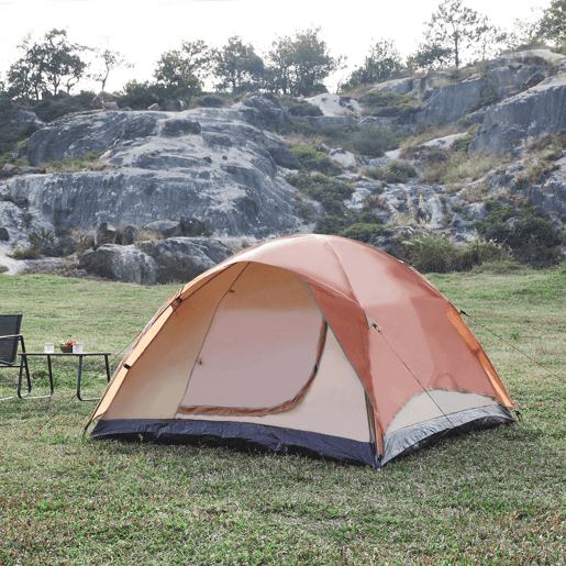 Tenda Bergeijk de teto duplo em poliéster 213x213x130 cm - Castanho ferrugemBege pro.tec