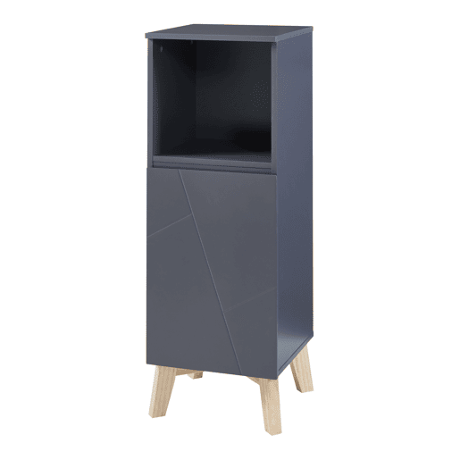 Móvel de casa de banho Porta decorativa Overath MDF 86x30x30cm - Cinza e Madeira en.casa