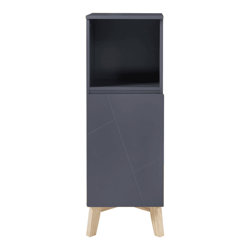 Móvel de casa de banho Porta decorativa Overath MDF 86x30x30cm - Cinza e Madeira en.casa