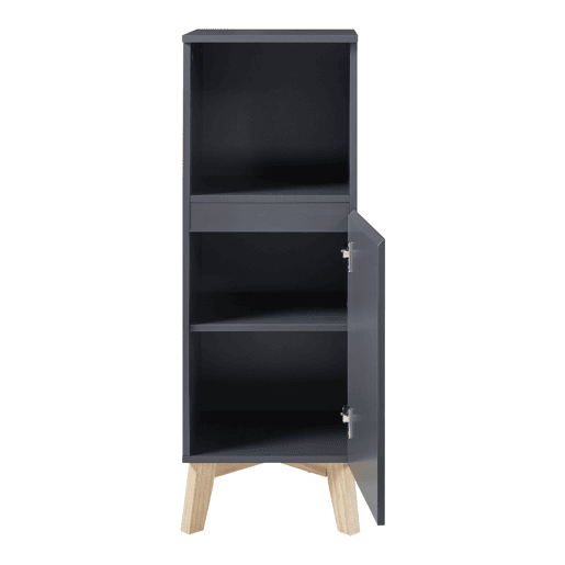 Móvel de casa de banho Porta decorativa Overath MDF 86x30x30cm - Cinza e Madeira en.casa