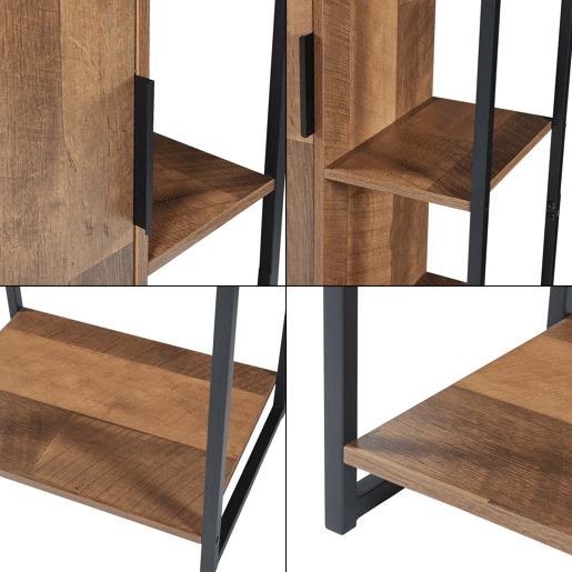 Armário alto Namsskogan com porta 165x42,5x30cm - Efeito nogueira en.casa