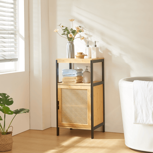 Móvel de casa de banho Tervola MDF bambu 80x40x35cm - PretoNatural en.casa