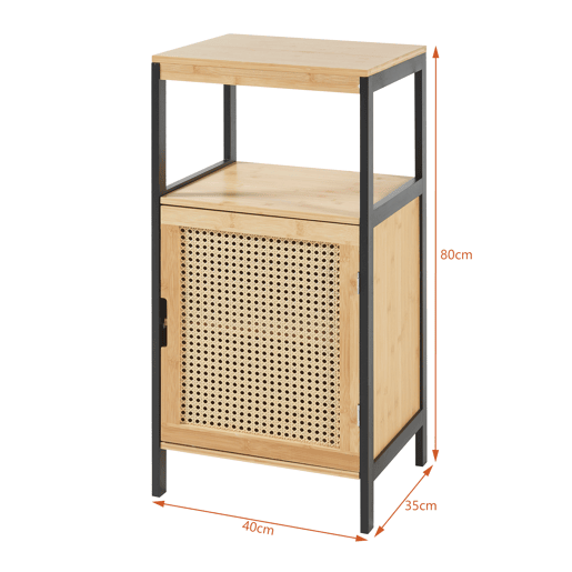 Móvel de casa de banho Tervola MDF bambu 80x40x35cm - PretoNatural en.casa