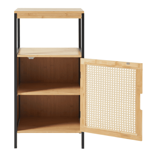 Móvel de casa de banho Tervola MDF bambu 80x40x35cm - PretoNatural en.casa