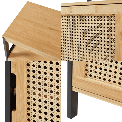 Móvel de casa de banho Tervola MDF bambu 80x40x35cm - PretoNatural en.casa