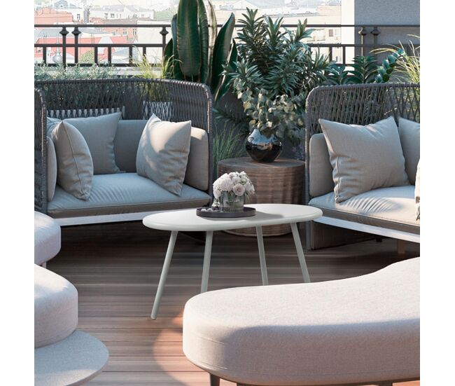 Mesa de centro velva plástico turquesa 45x80x45 cm