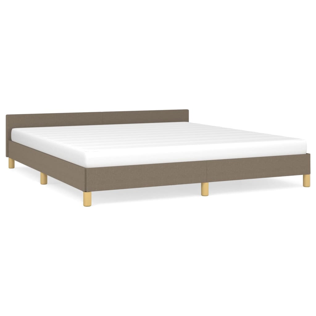 Estructura de cama con cabecero de tela gris taupe 180x200 cm