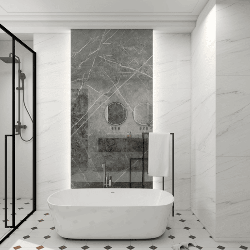 Revestimento de parede Bladel 16 painéis PVC 120x60cm - Diamante cinzento neu.haus