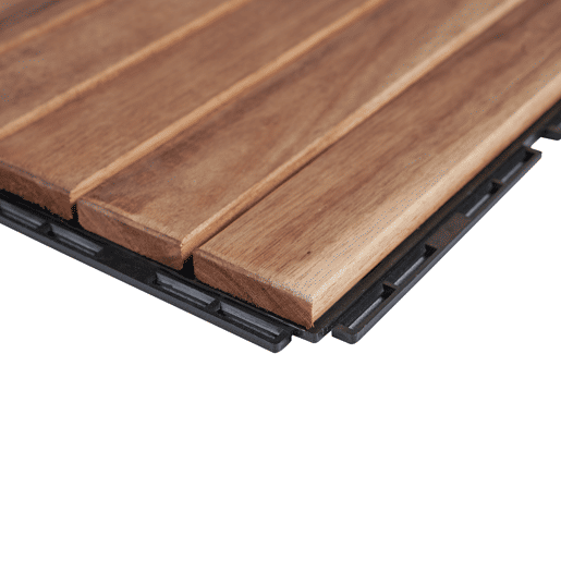 Conjunto de 10 ladrilhos Alliste click 6 ripas acáciaplástico 0,9 m², - Natural casa.pro