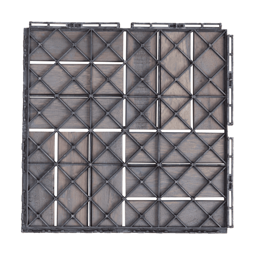 Conjunto de 10 ladrilhos Alliste click, 12 ripas de acáciaplástico 0,9 m², - Cinzento casa.pro