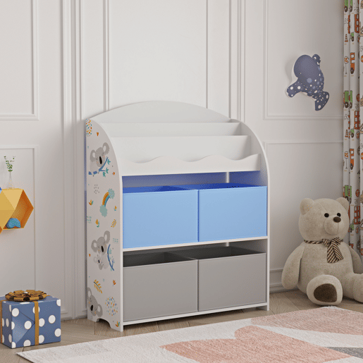 Estante infantil Orust com motivo em aglomerado 98x83x30 cm - Motivo Koala cinzentoazul en.casa