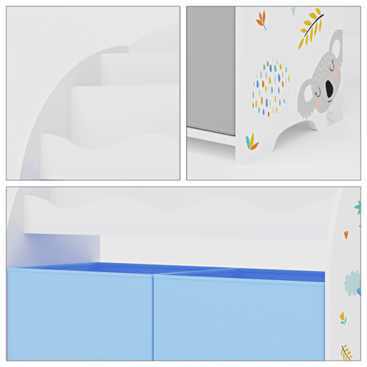 Estante infantil Orust com motivo em aglomerado 98x83x30 cm - Motivo Koala cinzentoazul en.casa