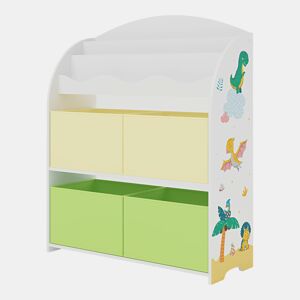 Estante infantil Orust com motivo em aglomerado 98x83x30 cm - Motivo dinossauro verdeamarelo en.casa