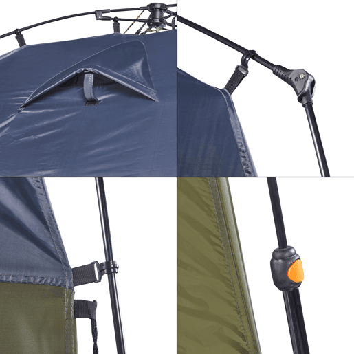 Tenda de duche Ayas tenda de campismo dobrável 150x150x200 cm - VerdeCinza pro.tec