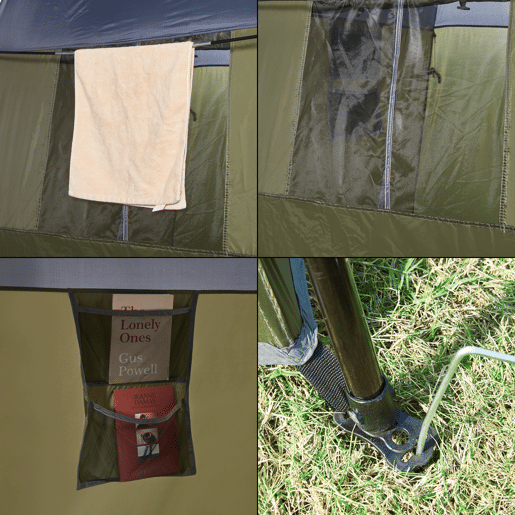 Tenda de duche Ayas tenda de campismo dobrável 150x150x200 cm - VerdeCinza pro.tec