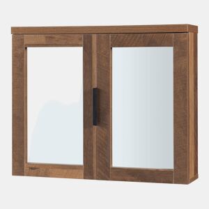 Armário de parede Namsskogan com espelho para casa de banho 50x60x15cm - Nogueira en.casa