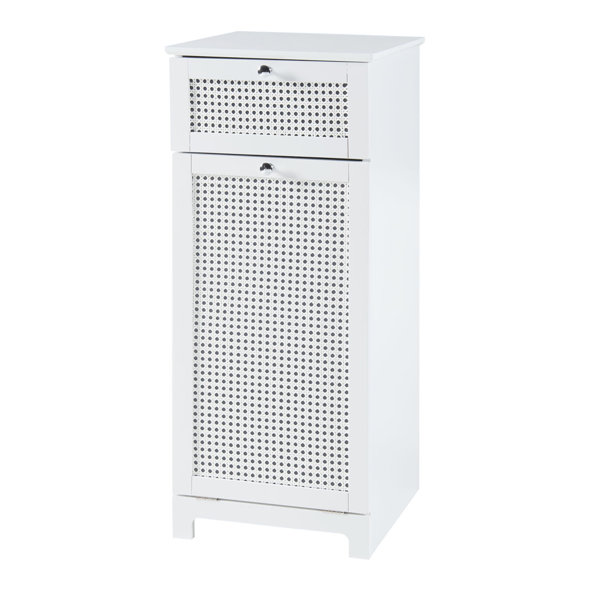 Mueble para ropa sucia karlsøy con cesto extraíble mdf 90x38x40cm - blanco [en.casa]