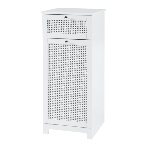 Armário para lavandaria Karlsøy com cesto extraível MDF 90x38x40cm - Branco en.casa