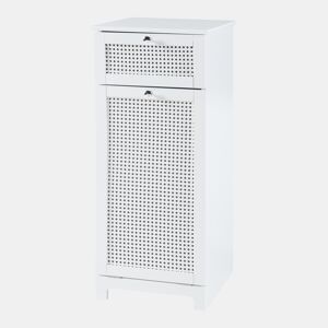 Armário para lavandaria Karlsøy com cesto extraível MDF 90x38x40cm - Branco en.casa