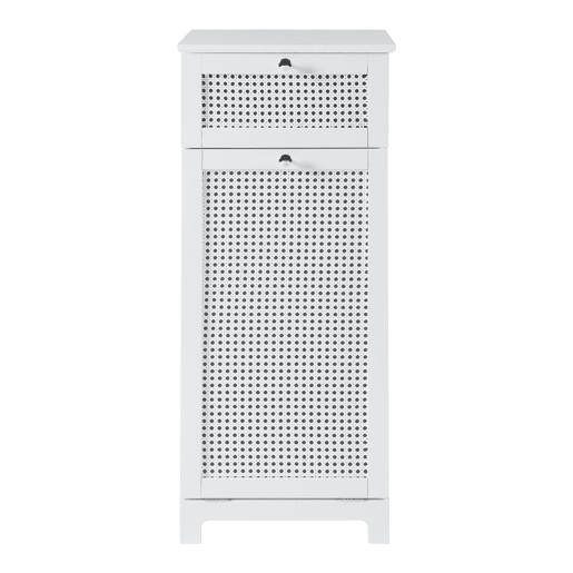 Armário para lavandaria Karlsøy com cesto extraível MDF 90x38x40cm - Branco en.casa